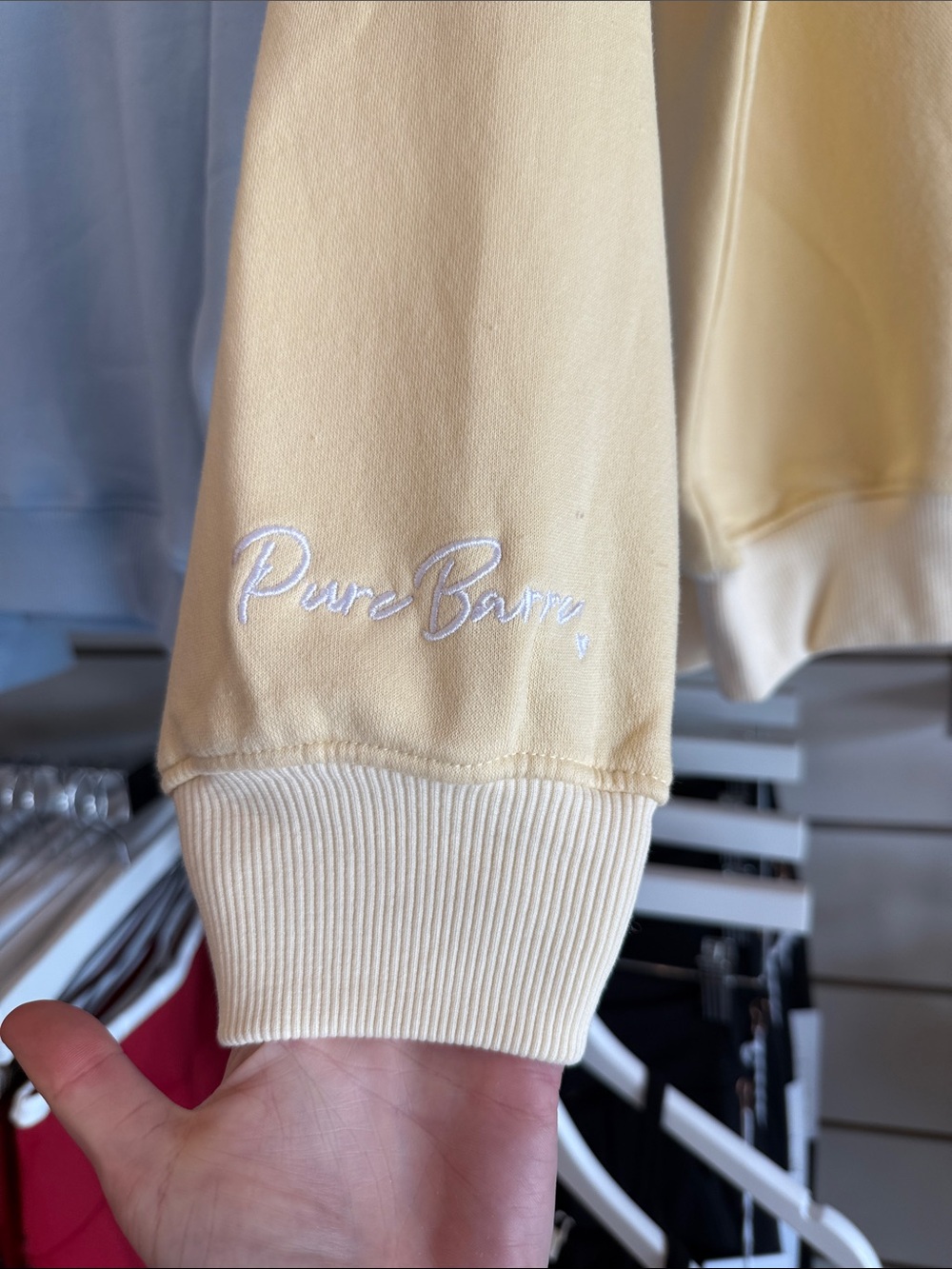 Pure Barre Pale Yellow Mock Neck BARRE Sweatshirt - Picture 2 of 4